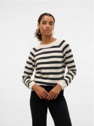 Vero Moda Sweter w kolorze biało-czarnym rozmiar: XL. Białe swetry Vero Moda, xl, bez wzorów, bez ramiączek. Za 70.45 zł.