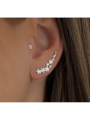 Eclat d'Argent Srebrne kolczyki-wkrętki z cyrkoniami rozmiar: onesize. Szare kolczyki Eclat d'Argent, z cyrkonią, srebrne. Za 86.99 zł.