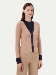 Motivi Kardigan M4376000732N Beżowy Slim Fit. Brązowe kardigany Motivi, m, bez wzorów, z wiskozy. Za 129.99 zł.