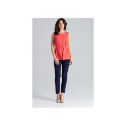Bluzka L041 Koral. Czerwone bluzki Lenitif, l, bez wzorów, eleganckie, bez kołnierzyka, bez ramiączek. Za 119.00 zł.