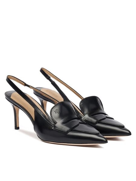 LAUREN RALPH LAUREN Szpilki 802982850001 Czarny. Czarne szpilki Lauren Ralph Lauren, bez wzorów, ze skóry, bez obcasa, na szpilce, bez zapięcia. Za 859.99 zł.