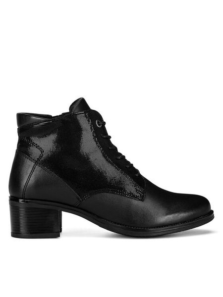 Lasocki Trzewiki EST-BLANKA-04 Czarny. Czarne botki Lasocki, bez wzorów, ze skóry, bez obcasa, na słupku, bez zapięcia. Za 179.99 zł.