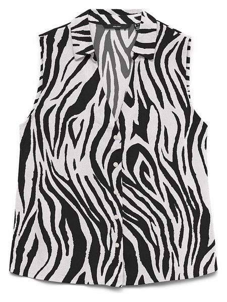 Vero Moda Bluzka w kolorze biało-czarnym rozmiar: XS. Białe bluzki Vero Moda, xs, bez wzorów, bez kołnierzyka, bez ramiączek. Za 94.95 zł.