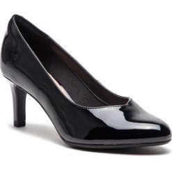 Półbuty CLARKS - Dancer Nolin 261371814 Black Synthetic. Czarne czółenka Clarks, bez wzorów, z materiału, bez obcasa, na obcasie, bez zapięcia. W wyprzedaży za 179.00 zł.