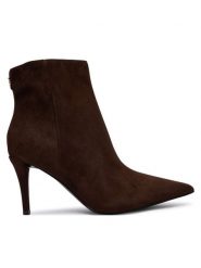 Guess Botki FLFCLZ SUE10 Brązowy. Brązowe botki Guess, z aplikacjami, bez obcasa, na szpilce, bez zapięcia. Za 674.99 zł.