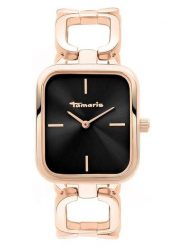 Tamaris Zegarek kwarcowy w kolorze różowozłoto-czarnym rozmiar: onesize. Czarne, analogowe zegarki Tamaris, ze stali. Za 217.99 zł.
