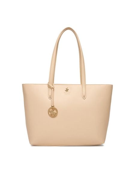 Beverly Hills Polo Club Torebka CEO-BHPC-L-009-09 Beżowy. Brązowe shopper Beverly Hills Polo Club, bez wzorów, z materiału, bez dodatków. Za 229.99 zł.