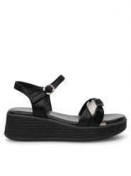 Lasocki Sandały WB-DANA-02 Czarny. Czarne sandały Lasocki, bez wzorów, ze skóry, bez obcasa, na koturnie, bez zapięcia. Za 169.99 zł.