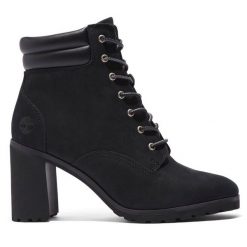 Botki Timberland. Czarne botki Timberland, bez wzorów, bez obcasa, na płaskiej podeszwie, bez zapięcia. Za 399.99 zł.