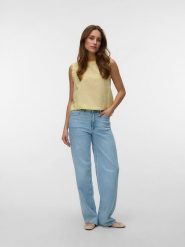Vero Moda Bluzka w kolorze żółtym rozmiar: XL. Żółte bluzki Vero Moda, xl, bez wzorów, z bawełny, bez kołnierzyka, bez ramiączek. Za 65.85 zł.