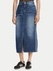 Adidas Spódnica jeansowa 3-Stripes KD2908 Niebieski Regular Fit. Niebieskie spódnice Adidas, bez wzorów, z bawełny. Za 349.99 zł.