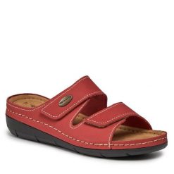 Klapki Tamaris. Czerwone klapki Tamaris, bez wzorów, bez obcasa. Za 139.99 zł.