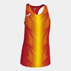 Damski tank top Joma Olympie. Czerwone topy Joma, bez wzorów, bez kołnierzyka, bez ramiączek. W wyprzedaży za 117.15 zł.