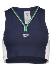 Reebok Top w kolorze granatowym rozmiar: S. Niebieskie topy Reebok, s, bez wzorów, bez kołnierzyka, bez ramiączek. Za 66.00 zł.