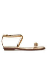 MICHAEL Michael Kors Sandały Lena 40S5LEFS1M Złoty. Żółte sandały MICHAEL Michael Kors, bez wzorów, ze lnu, bez obcasa, na płaskiej podeszwie, bez zapięcia. Za 489.99 zł.