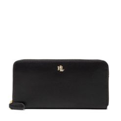 Duży Portfel Damski LAUREN RALPH LAUREN. Czarne portfele Lauren Ralph Lauren, bez wzorów. Za 579.99 zł.