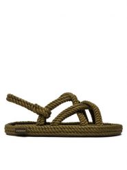 Bohonomad Sandały Bodrum BOD.0011.WRS Zielony. Zielone sandały Bohonomad, bez wzorów, z materiału, bez obcasa, na płaskiej podeszwie, bez zapięcia. Za 249.99 zł.