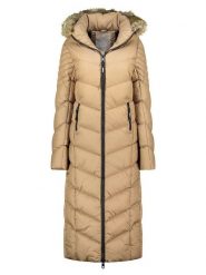 Geographical Norway Płaszcz zimowy "Capucine" w kolorze beżowym rozmiar: L. Brązowe płaszcze Geographical Norway, na zimę, l, bez wzorów, z puchu, bez kaptura. Za 284.15 zł.