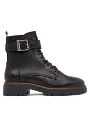 Barbour Trzewiki Heidi LFO0637BK51 Czarny. Czarne botki Barbour, bez wzorów, ze skóry, bez obcasa, na płaskiej podeszwie, bez zapięcia. Za 879.99 zł.