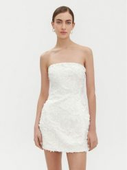 BARDOT Sukienka koktajlowa 59333DB2 Biały Regular Fit. Białe sukienki Bardot, bez wzorów, z syntetyku, wizytowe, bez kołnierzyka, bez ramiączek. Za 399.99 zł.