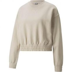 Bluza sportowa damska Puma Crew TR. Białe bluzy Puma, s, bez wzorów, bez kaptura. Za 179.99 zł.