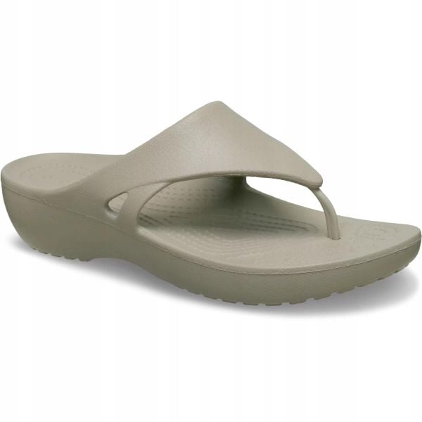 Japonki Dla Dorosłych Crocs Kadee Wedge Flip. Brązowe klapki Crocs, bez wzorów, z materiału, bez obcasa. Za 119.99 zł.