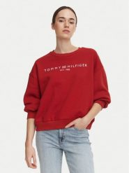 Tommy Hilfiger Bluza WW0WW47831 Czerwony ciemny Regular Fit. Czerwone bluzy TOMMY HILFIGER, s, bez wzorów, z syntetyku, bez kaptura. Za 409.99 zł.