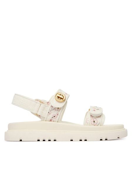 Aldo Sandały Linette 14242953 Biały. Białe sandały Aldo, bez wzorów, z materiału, bez obcasa, na płaskiej podeszwie, bez zapięcia. Za 340.99 zł.