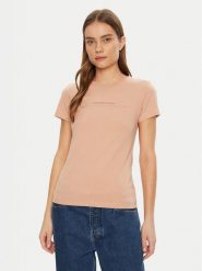Calvin Klein Jeans T-Shirt Institutional Graphic J20J224990 Beżowy Slim Fit. Brązowe t-shirty Calvin Klein Jeans, xl, bez wzorów, z bawełny, bez kołnierzyka, bez ramiączek. Za 99.99 zł.