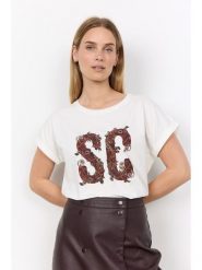 Soyaconcept Koszulka "Rina" w kolorze białym rozmiar: XL. Białe bluzki Soyaconcept, xl, bez wzorów, z bawełny, bez kołnierzyka, bez ramiączek. Za 69.95 zł.