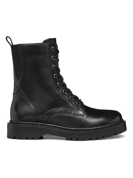 Geox Skórzane botki "Bleyze" w kolorze czarnym rozmiar: 40. Czarne botki Geox, bez wzorów, bez obcasa, bez zapięcia. Za 480.90 zł.