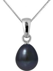 Pearline Srebrny naszyjnik "Bélière" z zawieszką - dł. 42 cm rozmiar: onesize. Czarne naszyjniki Pearline, z perłą, srebrne. Za 347.99 zł.