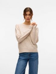 Vero Moda Sweter w kolorze beżowym rozmiar: M. Brązowe swetry Vero Moda, m, z aplikacjami, z wełny, bez ramiączek. Za 114.17 zł.