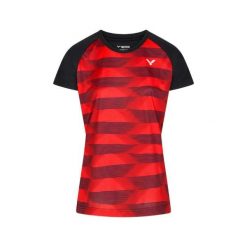 Koszulka do tenisa damska Victor T-34102 CD. Czarne bluzki Victor, xl, bez wzorów, z poliesteru, sportowe, bez kołnierzyka, bez ramiączek. Za 175.00 zł.