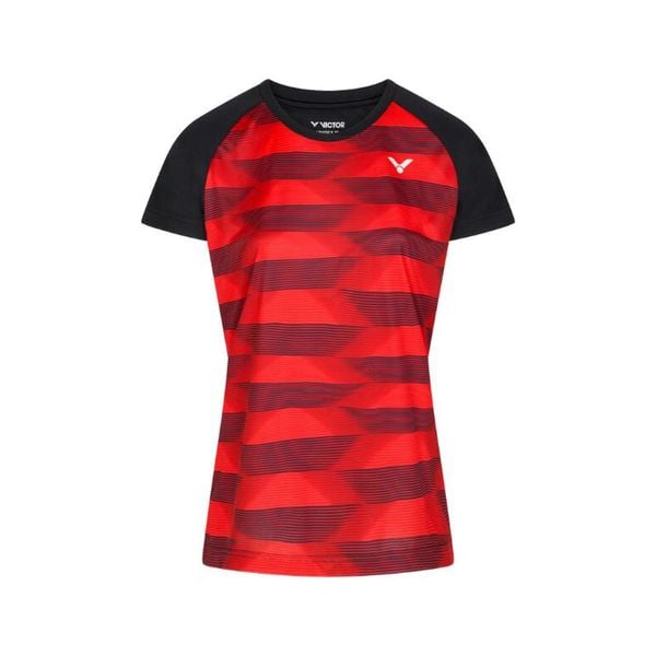 Koszulka do tenisa damska Victor T-34102 CD. Czarne bluzki Victor, l, bez wzorów, z poliesteru, sportowe, bez kołnierzyka, bez ramiączek. Za 119.99 zł.