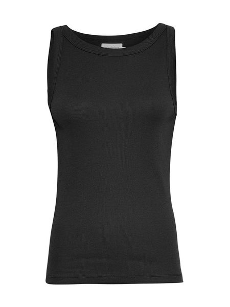 MOSS COPENHAGEN Top "Rasmia" w kolorze czarnym rozmiar: XS/S. Czarne topy Moss Copenhagen, s, bez wzorów, z bawełny, bez kołnierzyka, bez ramiączek. Za 57.06 zł.