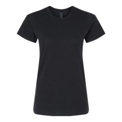 Damska Koszulka Softstyle O Średniej Grubości. Czarne bluzki GILDAN, xl, bez wzorów, sportowe, bez kołnierzyka, bez ramiączek. Za 33.99 zł.