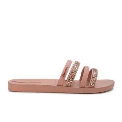 Klapki damskie Ipanema 83707 CHIC SLIDE FEM. Brązowe klapki Ipanema, bez wzorów, z materiału, bez obcasa. Za 95.00 zł.