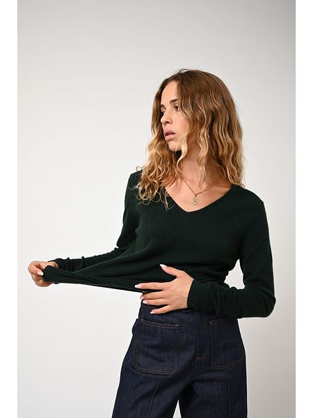AUTHENTIC CASHMERE Kaszmirowy sweter "Galise" w kolorze ciemnozielonym rozmiar: M. Zielone swetry AUTHENTIC CASHMERE, m, bez wzorów, z kaszmiru, bez ramiączek. Za 336.61 zł.