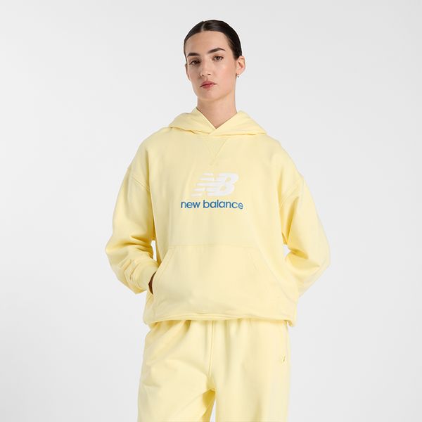 Bluza damska New Balance WT51501PRC – żółta. Żółte bluzy New Balance, m, bez wzorów, z bawełny, bez kaptura. Za 269.99 zł.