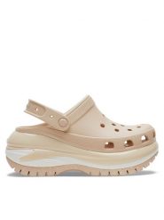 Crocs Klapki Classic Mega Crush Clog 207988 Beżowy. Brązowe klapki Crocs, bez wzorów, z tworzywa sztucznego, bez obcasa. Za 279.99 zł.