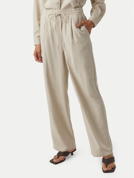 Vero Moda Spodnie materiałowe Jesmilo 10287363 Beżowy jasny Regular Fit. Brązowe spodnie materiałowe Vero Moda, l, bez wzorów, z materiału. Za 117.99 zł.