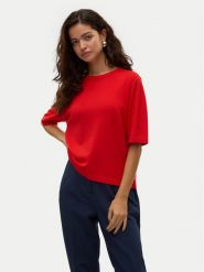 Vero Moda Sweter Silje 10320460 Czerwony Oversize. Czerwone swetry Vero Moda, xl, bez wzorów, z wiskozy, bez ramiączek. Za 79.99 zł.