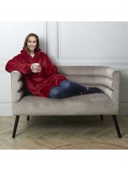 HYGGE Bluza w kolorze czerwonym rozmiar: onesize. Czerwone bluzy HYGGE, bez wzorów, z kapturem. Za 74.95 zł.