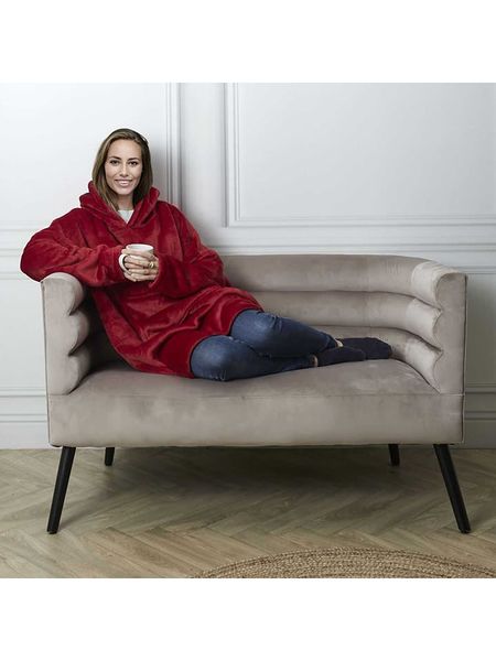 HYGGE Bluza w kolorze czerwonym rozmiar: onesize. Czerwone bluzy HYGGE, bez wzorów, z kapturem. Za 61.17 zł.