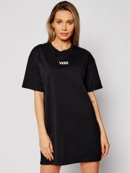 Vans Sukienka codzienna Center Vee Tee VN0A4RU2 Czarny Oversize. Czarne sukienki Vans, na co dzień, s, bez wzorów, z bawełny, bez kołnierzyka, bez ramiączek, oversize. Za 119.99 zł.
