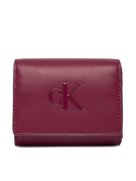 Calvin Klein Portfel Bold Ck Medium Bifold LV04F1047G Różowy. Czerwone portfele Calvin Klein, bez wzorów, ze skóry. Za 209.99 zł.