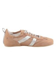 Heine Skórzane sneakersy w kolorze jasnoróżowo-srebrnym rozmiar: 39. Różowe trampki Heine, bez wzorów, z materiału, bez zapięcia. Za 105.38 zł.