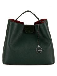 Mia Tomazzi Skórzana torebka "Alassio" w kolorze zielonym - 31 x 26 x 13 cm rozmiar: onesize. Zielone torby na ramię Mia Tomazzi, bez wzorów, z materiału, przez ramię, bez dodatków. Za 320.63 zł.