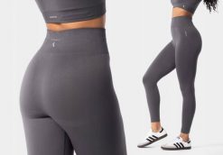 Legginsy treningowe damskie Carpatree Simply Seamless. Szare legginsy Carpatree, l, bez wzorów, z materiału, z podwyższonym stanem. Za 129.99 zł.